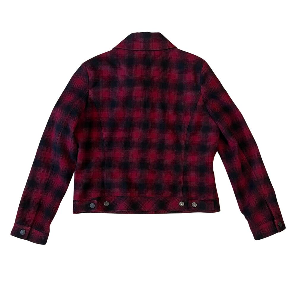 Levi’s Wool Blend Red/Black Buffalo Plaid Jacket Hip Length Size Large - Picture 2 of 10
